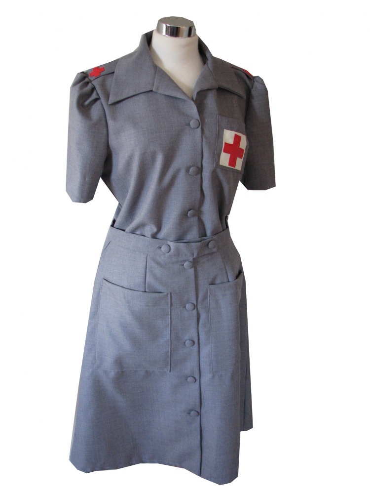 Ladies 1940s Wartime G I Nurse Costume Size 12 - 14 Image